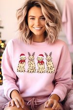 Christmas Dogs Graphic Fleece Sweatshirts