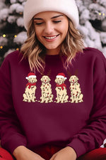 Christmas Dogs Graphic Fleece Sweatshirts