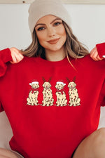 Christmas Dogs Graphic Fleece Sweatshirts