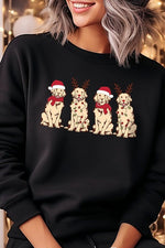 Christmas Dogs Graphic Fleece Sweatshirts