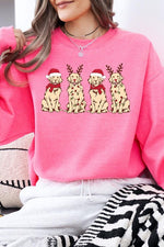 Christmas Dogs Graphic Fleece Sweatshirts