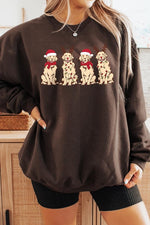 Christmas Dogs Graphic Fleece Sweatshirts