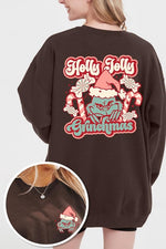 Holly Jolly Grinchmas Graphic Fleece Sweatshirts