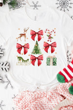 Christmas Red Bow Holiday Stack Social Club Tee