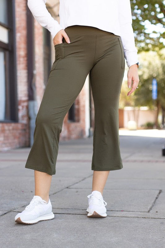 The Shyla Olive  High Waisted Gaucho