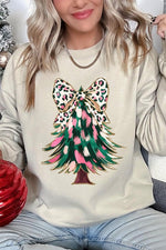 Faux Glitter Colorful Christmas Tree Sweatshirts