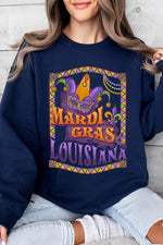 Louisiana Mardi Gras Graphic Fleece Sweatshirts