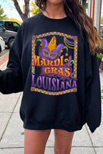 Louisiana Mardi Gras Graphic Fleece Sweatshirts