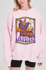 Louisiana Mardi Gras Graphic Fleece Sweatshirts