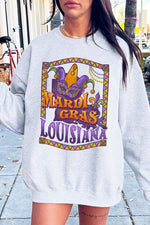 Louisiana Mardi Gras Graphic Fleece Sweatshirts