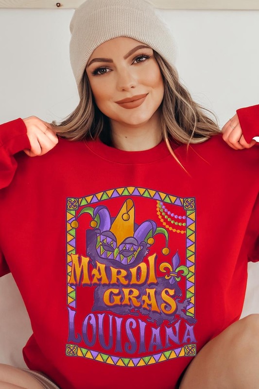 Louisiana Mardi Gras Graphic Fleece Sweatshirts