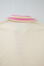 Stripe Colorblock Collared French Terry Top