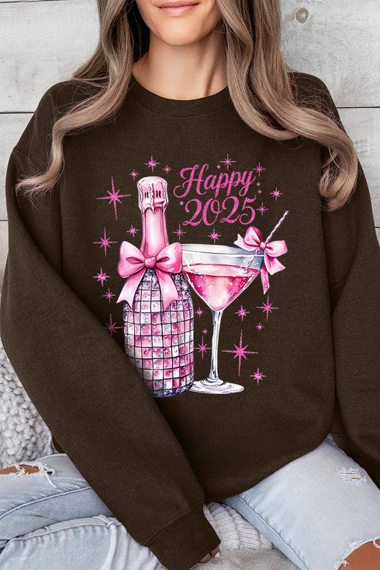 Happy 2025 New year Graphic Fleece Sweatshirts