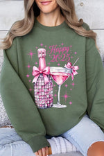 Happy 2025 New year Graphic Fleece Sweatshirts