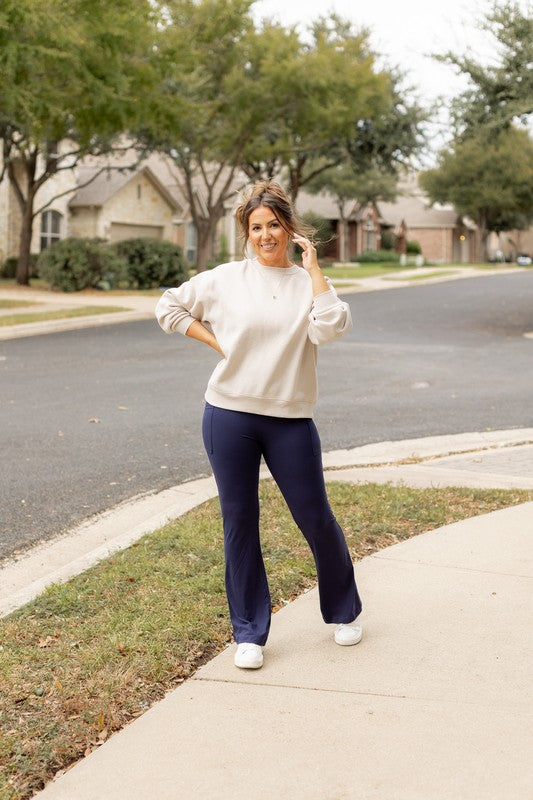 The Mila Navy Bootcut Leggings