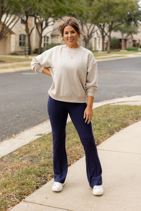 The Mila Navy Bootcut Leggings