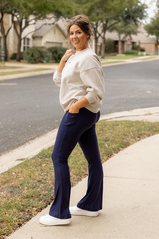 The Mila Navy Bootcut Leggings