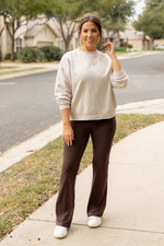 The Rhea Brown Bootcut Leggings