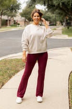 The Maeve Maroon Bootcut Leggings