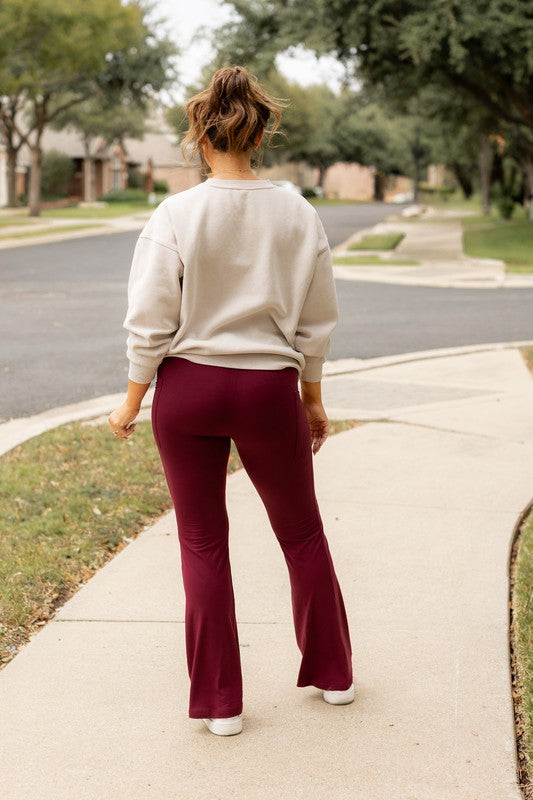 The Maeve Maroon Bootcut Leggings