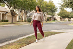 The Molly Maroon Crossover Full Length Leggings