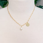 Pearl And Disc Chain Necklace