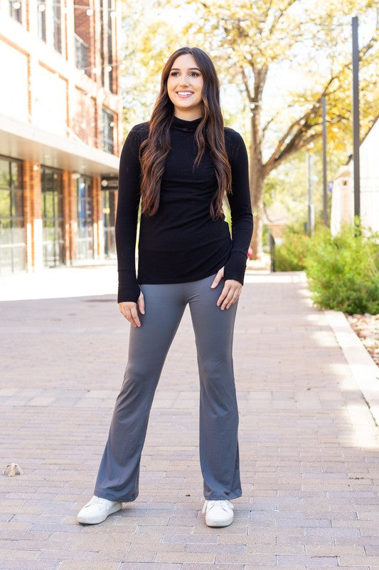 The Cassie Charcoal Bootcut Leggings