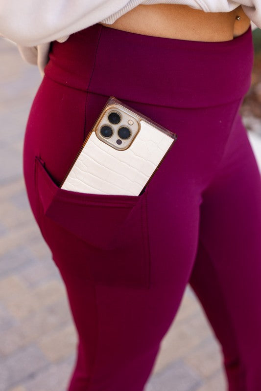 The Maeve Maroon Bootcut Leggings