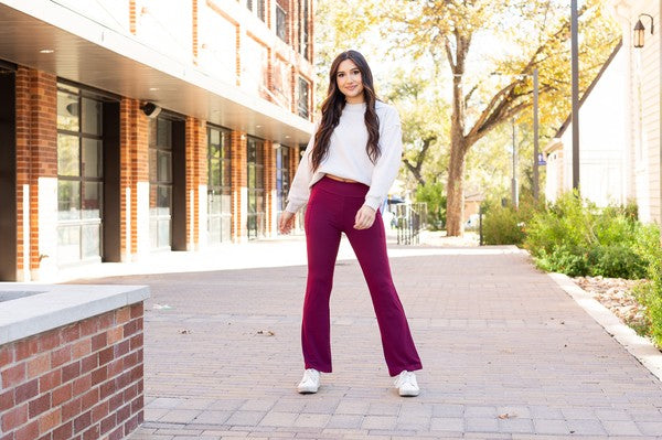 The Maeve Maroon Bootcut Leggings