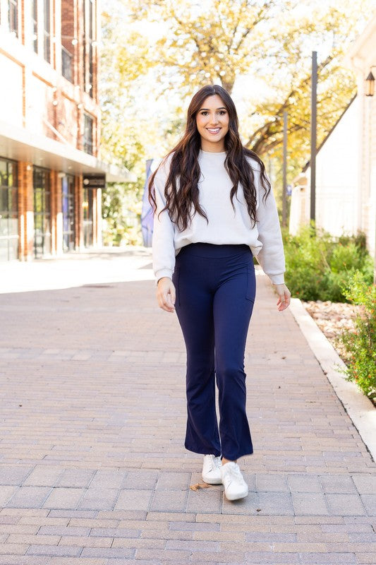 The Mila Navy Bootcut Leggings