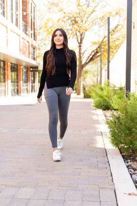 The Caitlin Charcoal Crossover  Leggings