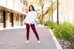 The Molly Maroon Crossover Full Length Leggings