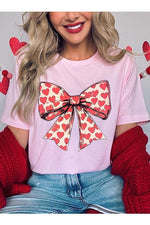 Heart Coquette Bow Valentine's Graphic Tee