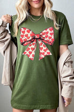 Heart Coquette Bow Valentine's Graphic Tee