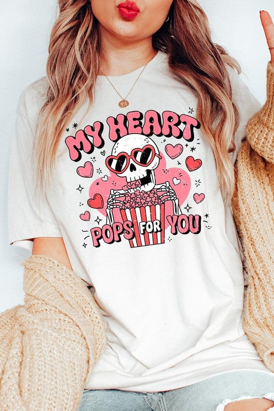 My Heart Pops For You Skeleton Graphic Tee