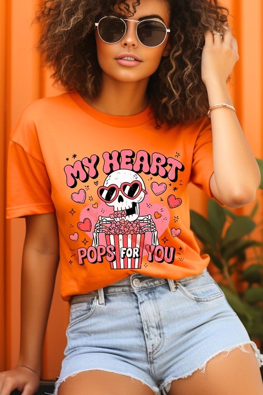 My Heart Pops For You Skeleton Graphic Tee