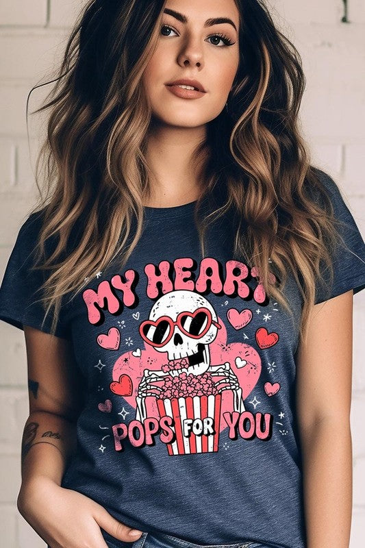 My Heart Pops For You Skeleton Graphic Tee