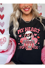 My Heart Pops For You Skeleton Graphic Tee