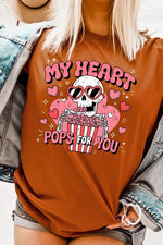 My Heart Pops For You Skeleton Graphic Tee