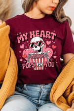 My Heart Pops For You Skeleton Graphic Tee