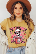 My Heart Pops For You Skeleton Graphic Tee