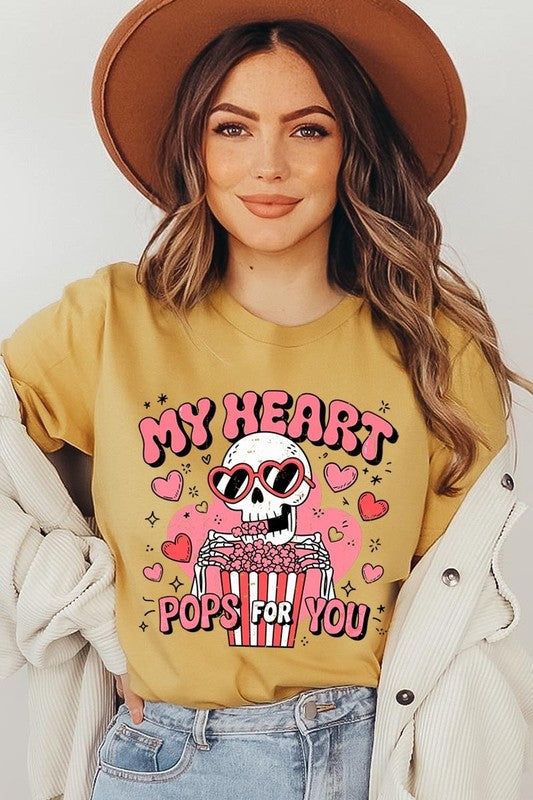 My Heart Pops For You Skeleton Graphic Tee