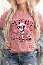 My Heart Pops For You Skeleton Graphic Tee