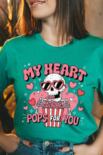 My Heart Pops For You Skeleton Graphic Tee