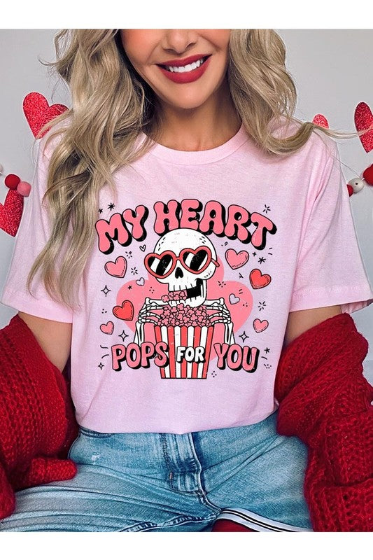 My Heart Pops For You Skeleton Graphic Tee