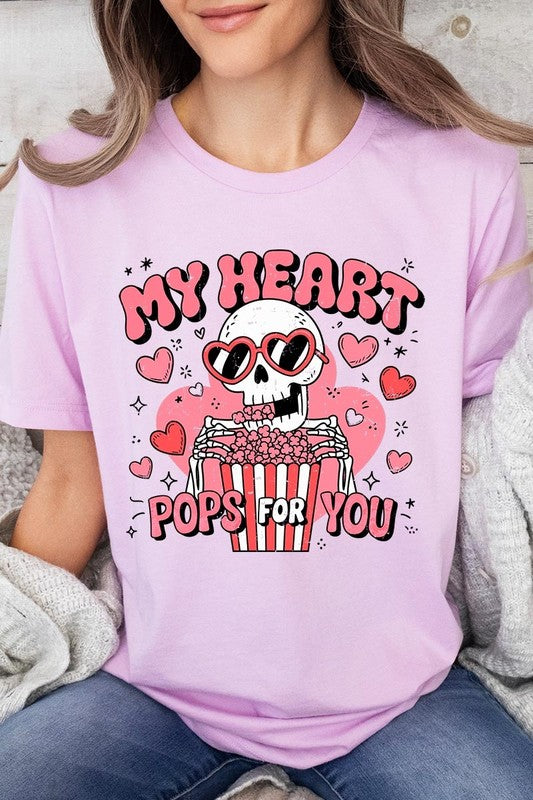 My Heart Pops For You Skeleton Graphic Tee