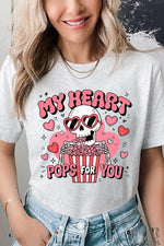 My Heart Pops For You Skeleton Graphic Tee