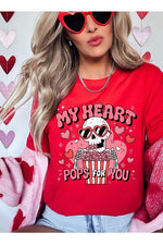 My Heart Pops For You Skeleton Graphic Tee