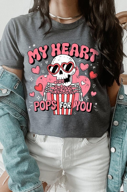 My Heart Pops For You Skeleton Graphic Tee