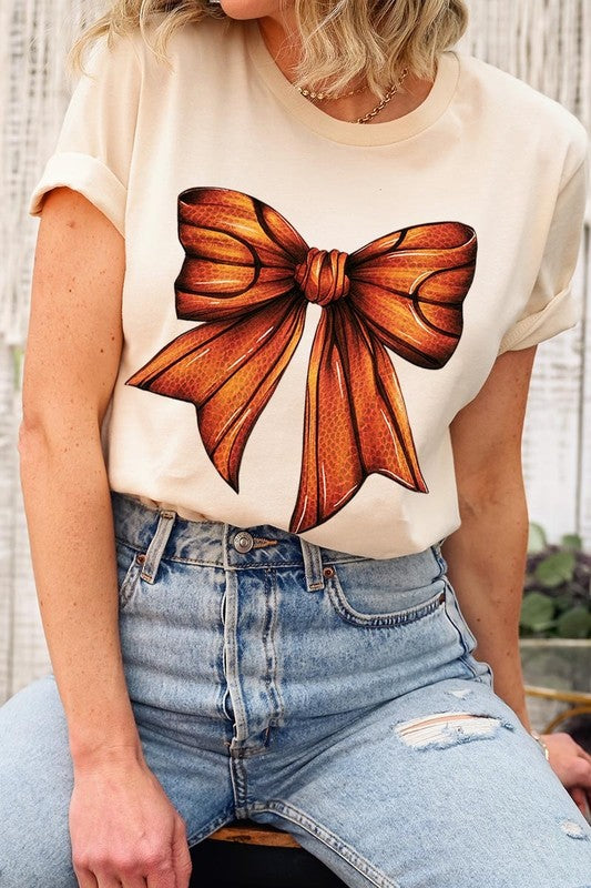 Coquette Basketball Bow Graphic Tee